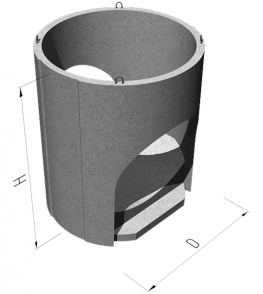 Рабоча камера колодязя КЛК13, D(зов)/d(вн)/h 1410x1250x1800 мм, бетон B25
